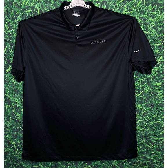 Delta Airlines Nike Golf Dri-Fit Men’s 4XL Short Sleeve Blue Stretch Polo Shirt - Picture 1 of 4